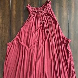LOFT Women’s Burgundy High Neck, Flowy, Tank Top - Large